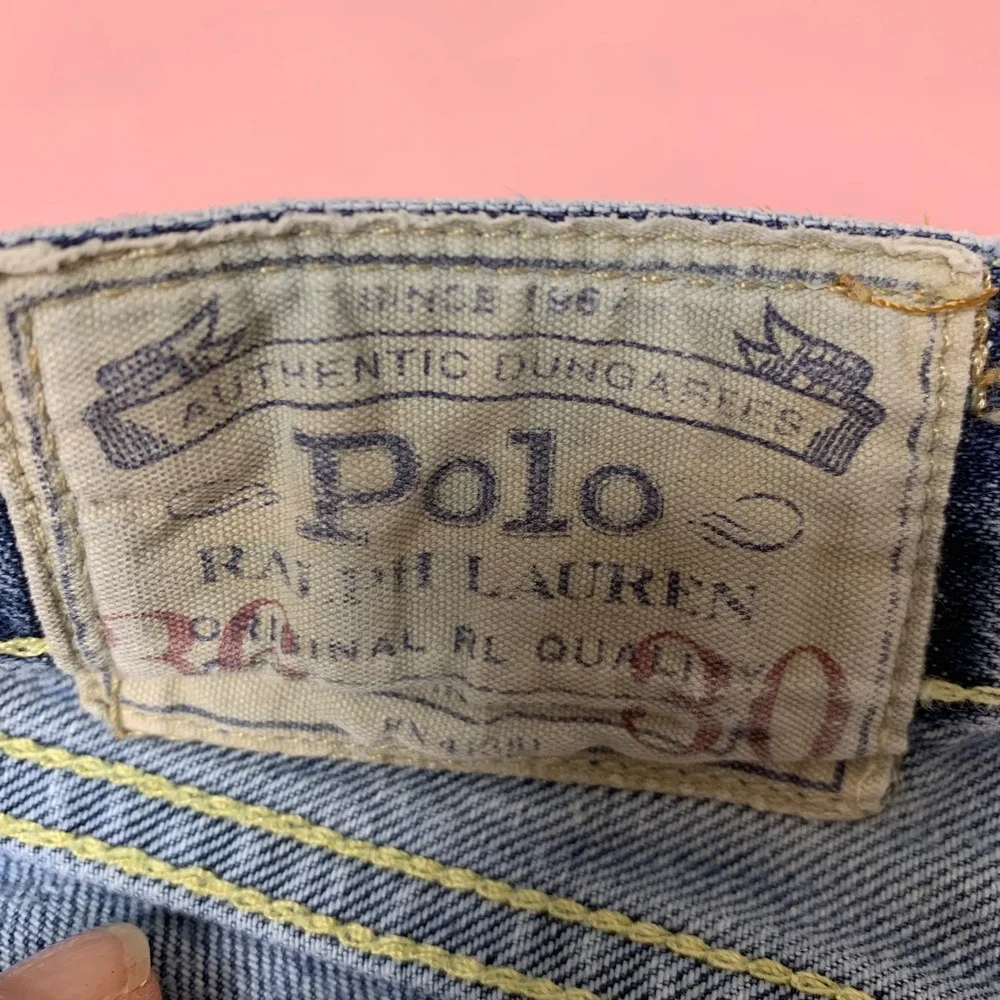Polo Ralph Lauren Jeans Mens 36x30 Blue Good Authentic Dungarees Straight Leg